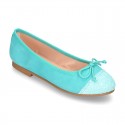 New GLITTER Soft suede leather ballet flats with adjustable ribbon.