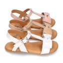 PATENT Leather Sandal shoes with big bow for toddler girls.