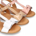 PATENT Leather Sandal shoes with big bow for toddler girls.