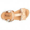 PATENT Leather Sandal shoes with big bow for toddler girls.