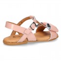 PATENT Leather Sandal shoes with big bow for toddler girls.