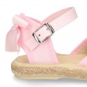 Cotton canvas little espadrille shoes with RIBBON design for girls.