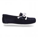 Suede leather Moccasin shoes NAUTICAL.