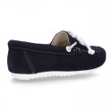 Suede leather Moccasin shoes NAUTICAL.