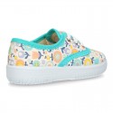 Cotton canvas Bamba shoes with flower design for kids.