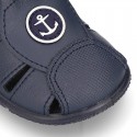 Sandals shoes with toe cap, ANCHOR design and SUEPER FLEXIBLE soles for little kids.