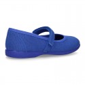 Cotton canvas little Mary Jane shoes with velcro strap in NEW seasonal COLORS.