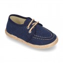 Washed Cotton canvas boat shoes espadrilles style.