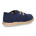 Washed Cotton canvas boat shoes espadrilles style.