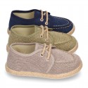 Washed Cotton canvas boat shoes espadrilles style.