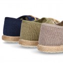 Washed Cotton canvas boat shoes espadrilles style.