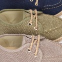 Washed Cotton canvas boat shoes espadrilles style.