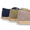 Washed Cotton canvas boat shoes espadrilles style.