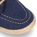 Washed Cotton canvas boat shoes espadrilles style.