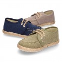 Washed Cotton canvas boat shoes espadrilles style.