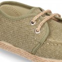 Washed Cotton canvas boat shoes espadrilles style.