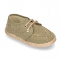 Washed Cotton canvas boat shoes espadrilles style.