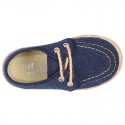 Washed Cotton canvas boat shoes espadrilles style.