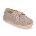 Washed Cotton canvas boat shoes espadrilles style.