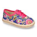 New Cotton canvas Bamba shoes with FLOWERS design.