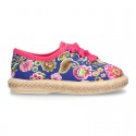 New Cotton canvas Bamba shoes with FLOWERS design.