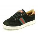 CASUAL Suede leather Tennis with shoelaces and flag detail.