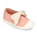 New Cotton canvas Mary Jane shoes ANGEL style with toe cap.