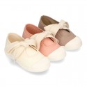 New Cotton canvas Mary Jane shoes ANGEL style with toe cap.