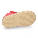 MAHON design Cotton canvas espadrille shoes little Mary Jane style with velcro strap.