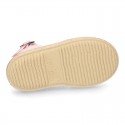 Little METAL soft canvas espadrilles with buckle fastening for girls.