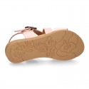 NOBUCK leather sandals with crossed rear straps for toddler girls.