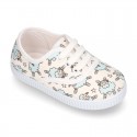 New Cotton canvas sneaker shoes with little SHEEP print design.