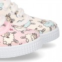 New Cotton canvas sneaker shoes with little SHEEP print design.