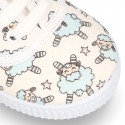 New Cotton canvas sneaker shoes with little SHEEP print design.