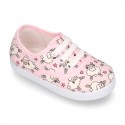 New Cotton canvas sneaker shoes with little SHEEP print design.