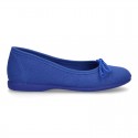 Cotton canvas little Ballet Flat shoes with adjustable ribbon in NEW seasonal COLORS.