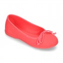 Cotton canvas little Ballet Flat shoes with adjustable ribbon in NEW seasonal COLORS.