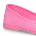 Cotton canvas little Ballet Flat shoes with adjustable ribbon in NEW seasonal COLORS.