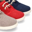 New Washed Cotton canvas sneaker shoes with bellow tongue style.