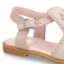 Suede Leather Sandal shoes with tassels for toddler girls.