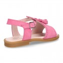 Suede Leather Sandal shoes with tassels for toddler girls.