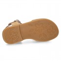 Suede Leather Sandal shoes with tassels for toddler girls.