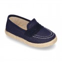 New LINEN canvas Moccasin shoes espadrille style for little kids.