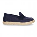 New LINEN canvas Moccasin shoes espadrille style for little kids.