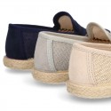 New LINEN canvas Moccasin shoes espadrille style for little kids.