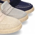 New LINEN canvas Moccasin shoes espadrille style for little kids.