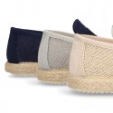 New LINEN canvas Moccasin shoes espadrille style for little kids.