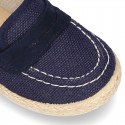 New LINEN canvas Moccasin shoes espadrille style for little kids.