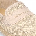 New LINEN canvas Moccasin shoes espadrille style for little kids.