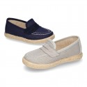 New LINEN canvas Moccasin shoes espadrille style for little kids.